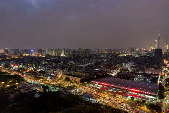 广州夜景大景航拍<strong>摄影图</strong>