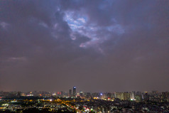 广州夜景大景航拍摄影图