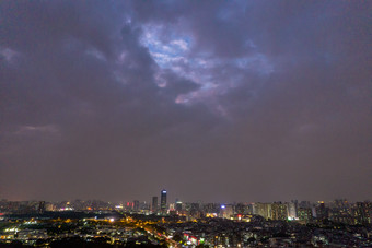 广州夜景大景航拍<strong>摄影图</strong>