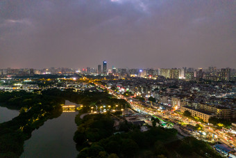 广州夜景大景航拍<strong>摄影图</strong>