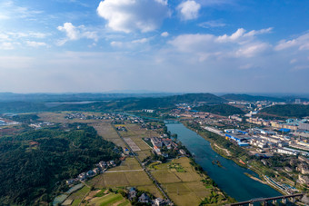 湖南郴州资兴城市风光工业生产工厂航拍摄影图