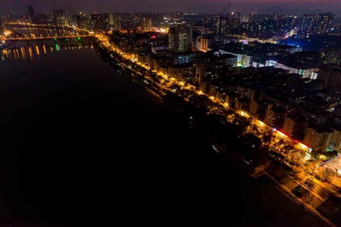 湖南衡阳城市夜景灯光航拍摄影图图片-包图网企业站