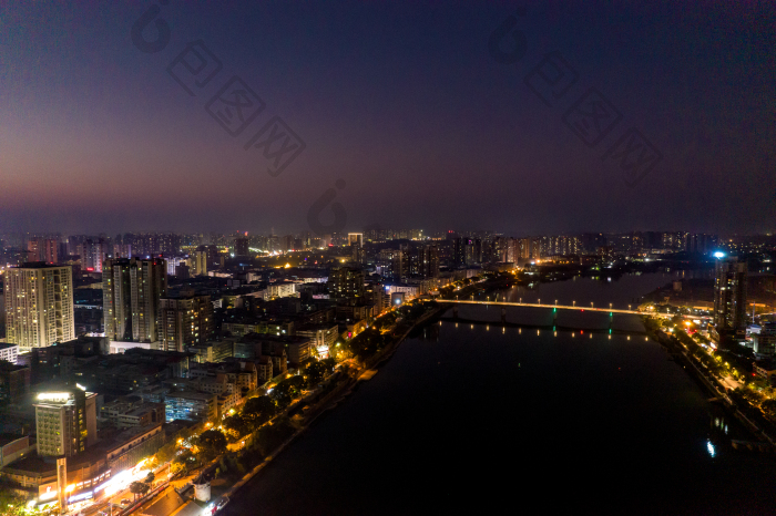 湖南衡阳城市夜景灯光航拍摄影图图片-包图网企业站