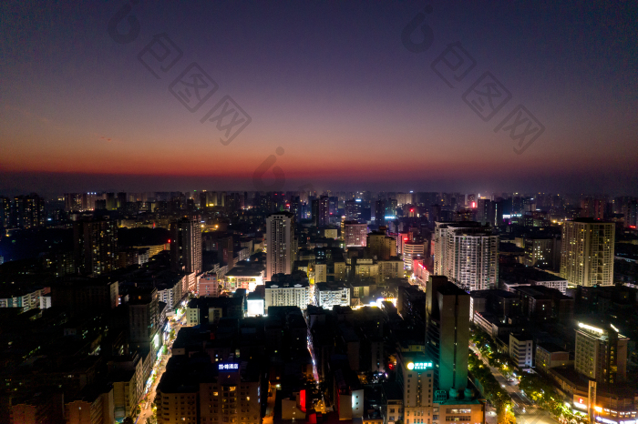 湖南衡阳城市夜景灯光航拍摄影图图片-包图网企业站