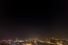 湖南衡阳城市夜景灯光航拍摄影图