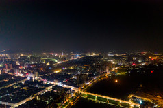 湖南衡阳城市夜景航拍摄影图