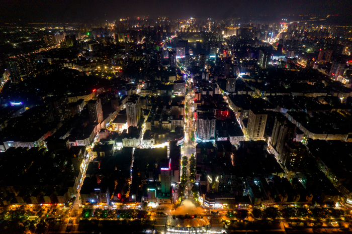 湖南衡阳城市夜景航拍摄影图图片-包图网企业站