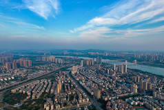 湖南湘潭城市建设高楼建筑航拍摄影图