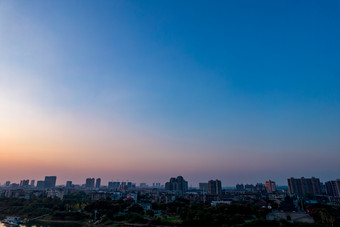 湖南湘潭湘江日落晚霞夕阳航拍摄影图