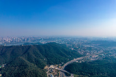 湖南长沙城市风光岳麓山风景区航拍摄影图