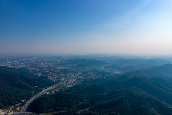 湖南长沙城市风光岳麓山风景区航拍摄影图