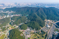 湖南长沙城市风光岳麓山风景区航拍摄影图