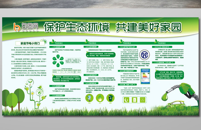 环保节能保护生态环境宣传展板