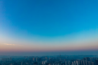 湖南株洲城市清晨日出彩霞航拍摄影图