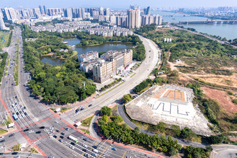 惠州新区城市高楼建筑航拍摄影图
