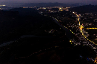 山川日落<strong>晚霞</strong>夕阳丹霞山航拍摄影<strong>图</strong>