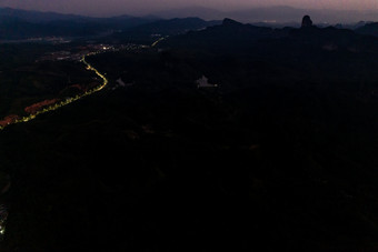 山川日落晚霞夕阳丹霞山航拍摄影图