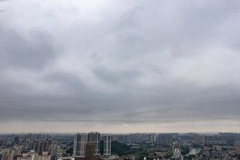 中山城市暴雨来临航拍摄影图