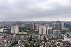 中山城市暴雨来临航拍摄影图