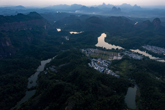 祖国大好<strong>河山</strong>丹霞山晚霞航拍摄图