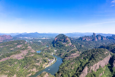 祖国大好河山广东丹霞山丹霞地貌航拍摄影图