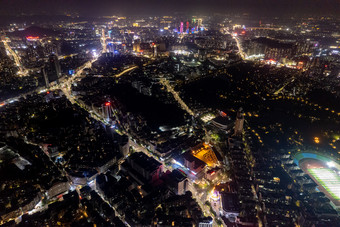 城市夜景大道交通<strong>车</strong>辆灯光航拍摄影图