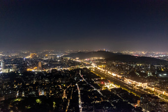 城市夜景交通道路玩家<strong>灯火</strong>航拍摄影图