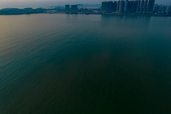 港珠澳大桥海上日出彩霞航拍摄影图