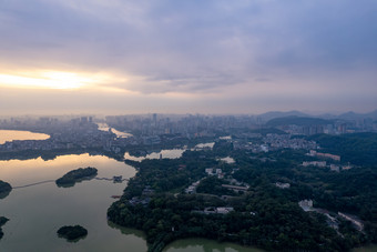 广东惠州城市清晨<strong>日出航拍</strong>摄图