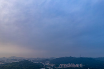 广东惠州城市<strong>清晨日出航拍</strong>摄图