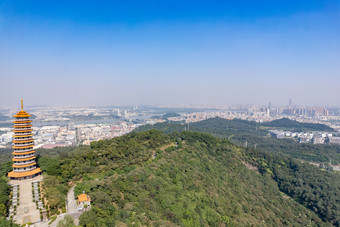 广东江门白<strong>水带</strong>公园龙光塔航拍摄影图