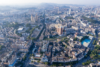 广东江门城市建设大景航拍摄影图