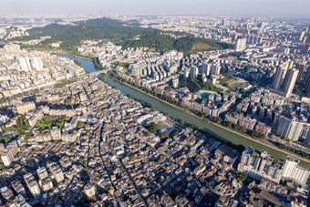 广东江门城市建设大景航拍<strong>摄影图</strong>