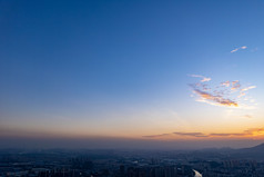 广东江门城市夕阳晚霞航拍摄影图