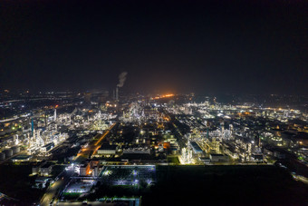 广东茂名河西城市夜景灯光航拍摄影图