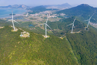 广东阳江海陵岛风吹大海航拍摄影图