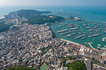 广东阳江海陵岛风光渔船<strong>航拍</strong>摄影图