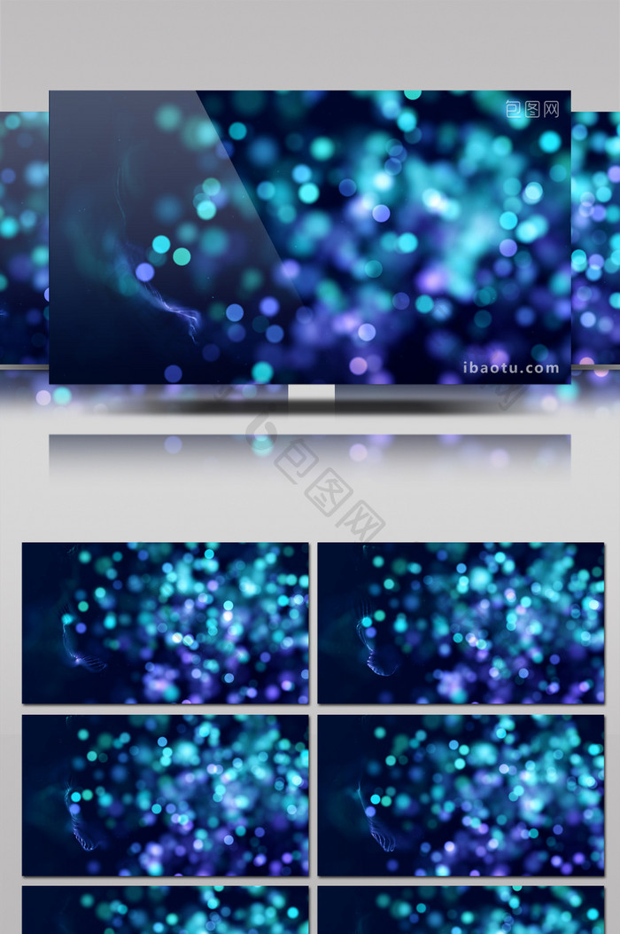 蓝紫梦幻粒子光斑动画循环背景高清视频素材