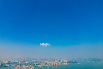广东湛江广州湾大海航拍摄影图