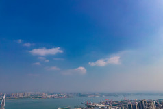 广东湛江广州湾大桥及周边建筑航拍摄影图