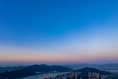 广东肇庆城市清晨日出航拍摄影图