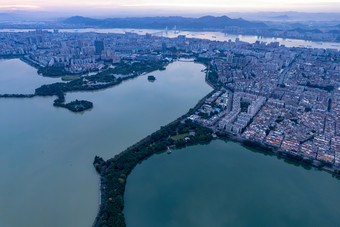 广东肇庆城市<strong>日出航拍</strong>摄影图