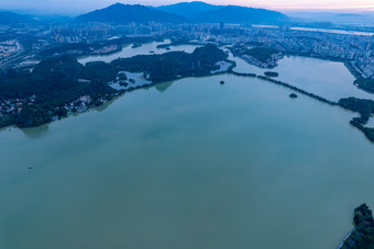 广东肇庆城市<strong>日出航拍</strong>摄影图