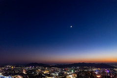 广东肇庆七星山夜景城市夜景航拍摄影图
