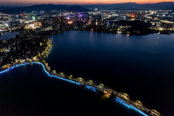 广东肇庆七星山夜景城市夜景航拍摄影<strong>图</strong>