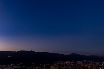 广东肇庆夕阳晚霞夜景航拍摄影图