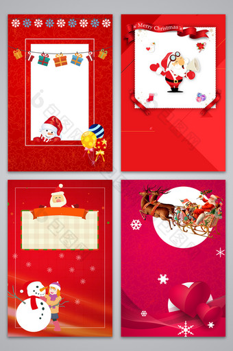 圣诞节红色扁平广告设计背景图图片