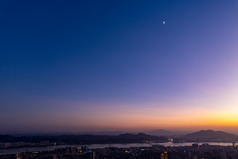 广东肇庆<strong>夕阳</strong>晚霞<strong>夜景</strong>航拍摄影图