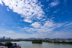 广东肇庆星湖景区七星山航拍摄影图