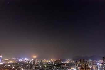 广东中山城市夜景大景航拍摄影图